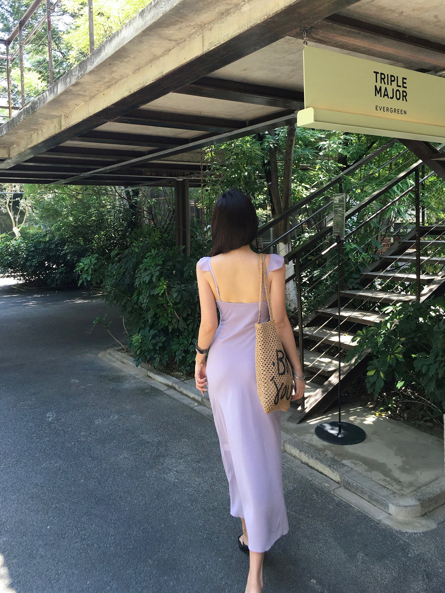 Purple camisole dress