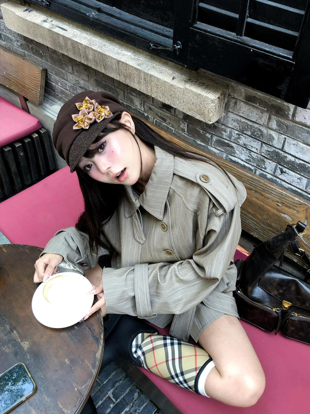 Floral Pleated Beret