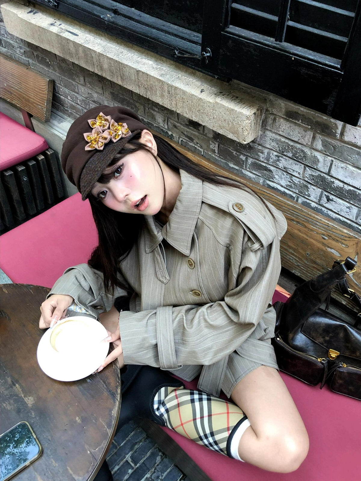 Floral Pleated Beret