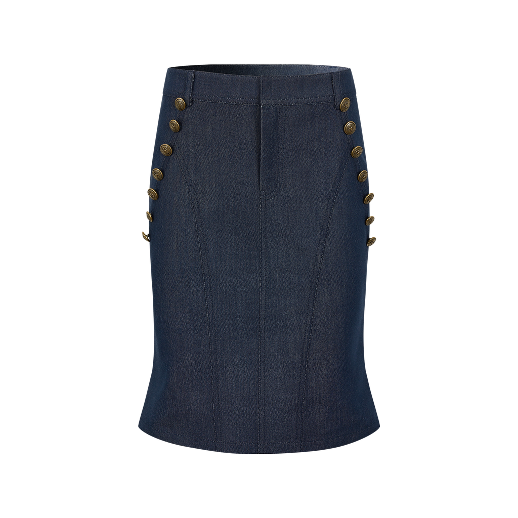 Designer One-Shoulder Waisted Shirt Skirt Matching Set for Women