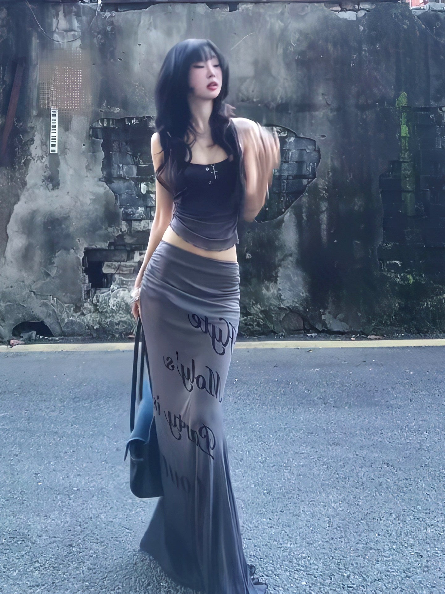 Spaghetti Strap Top + Mermaid Maxi Skirt
