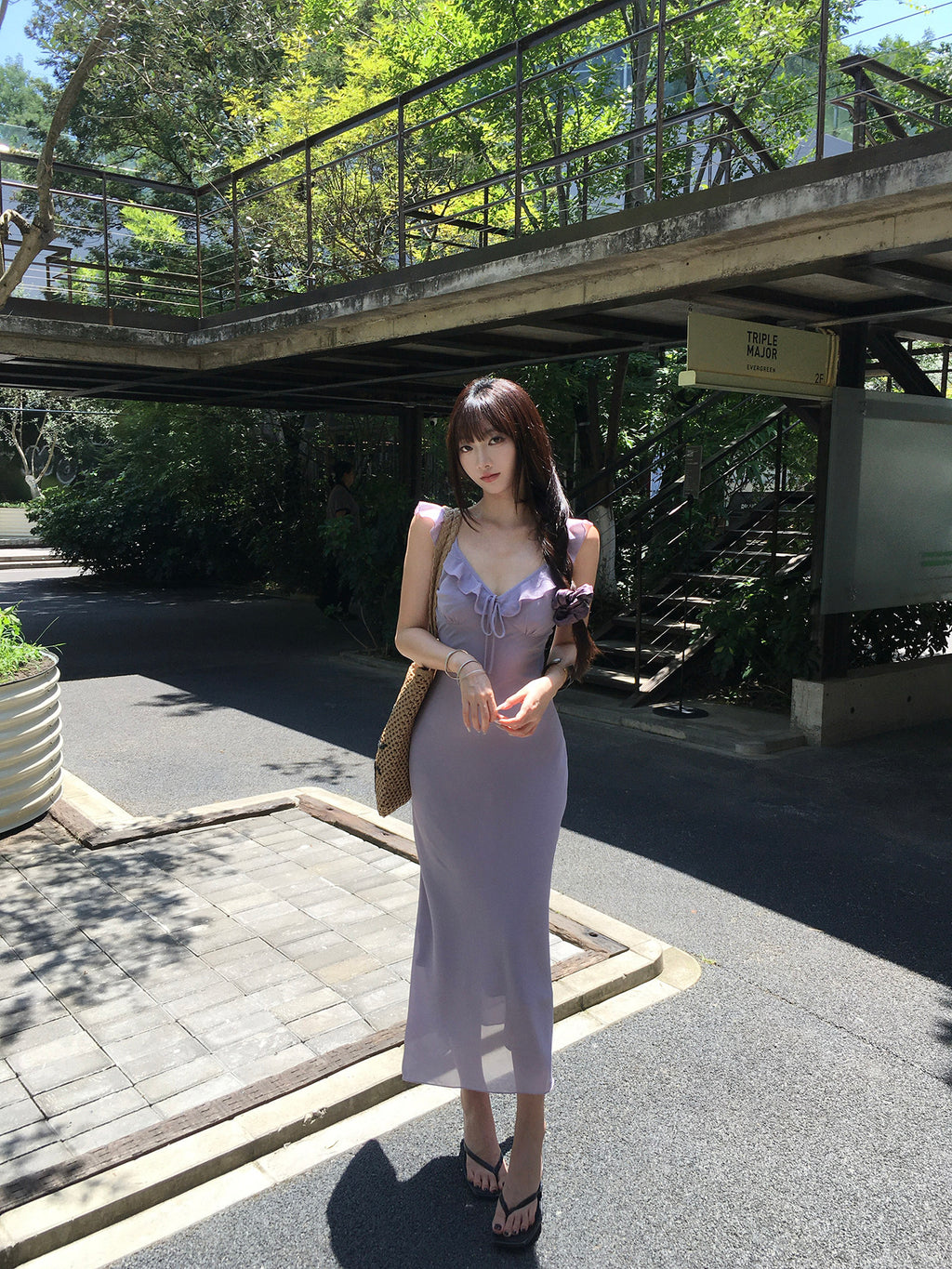 Purple camisole dress