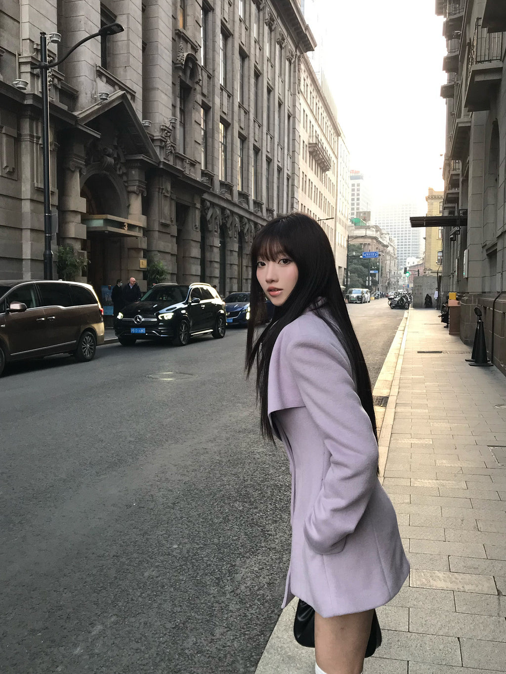 Purple Cape-Style Coat