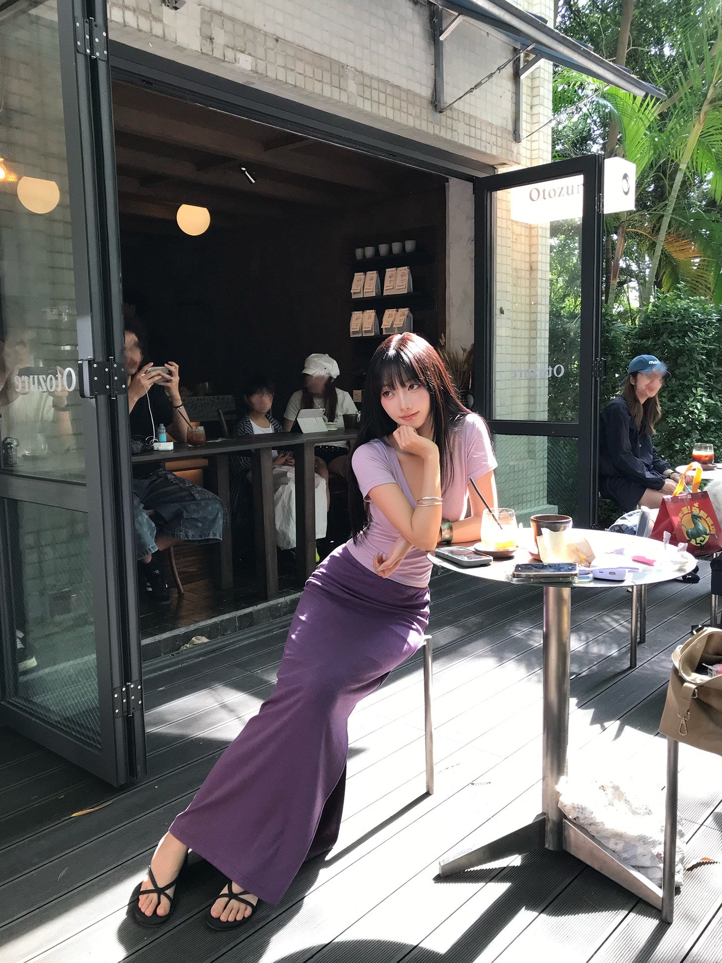 High Waist Side Slit Slim Hip Wrap Long Skirt