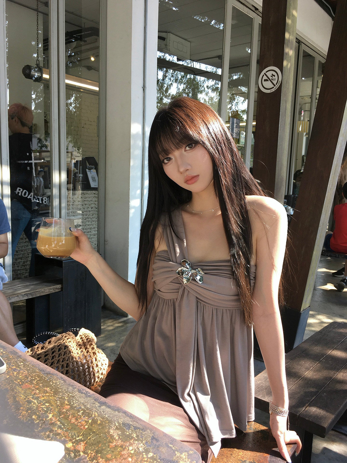 Asymmetric One-shoulder Halter Bandeau Top