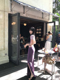 High Waist Side Slit Slim Hip Wrap Long Skirt
