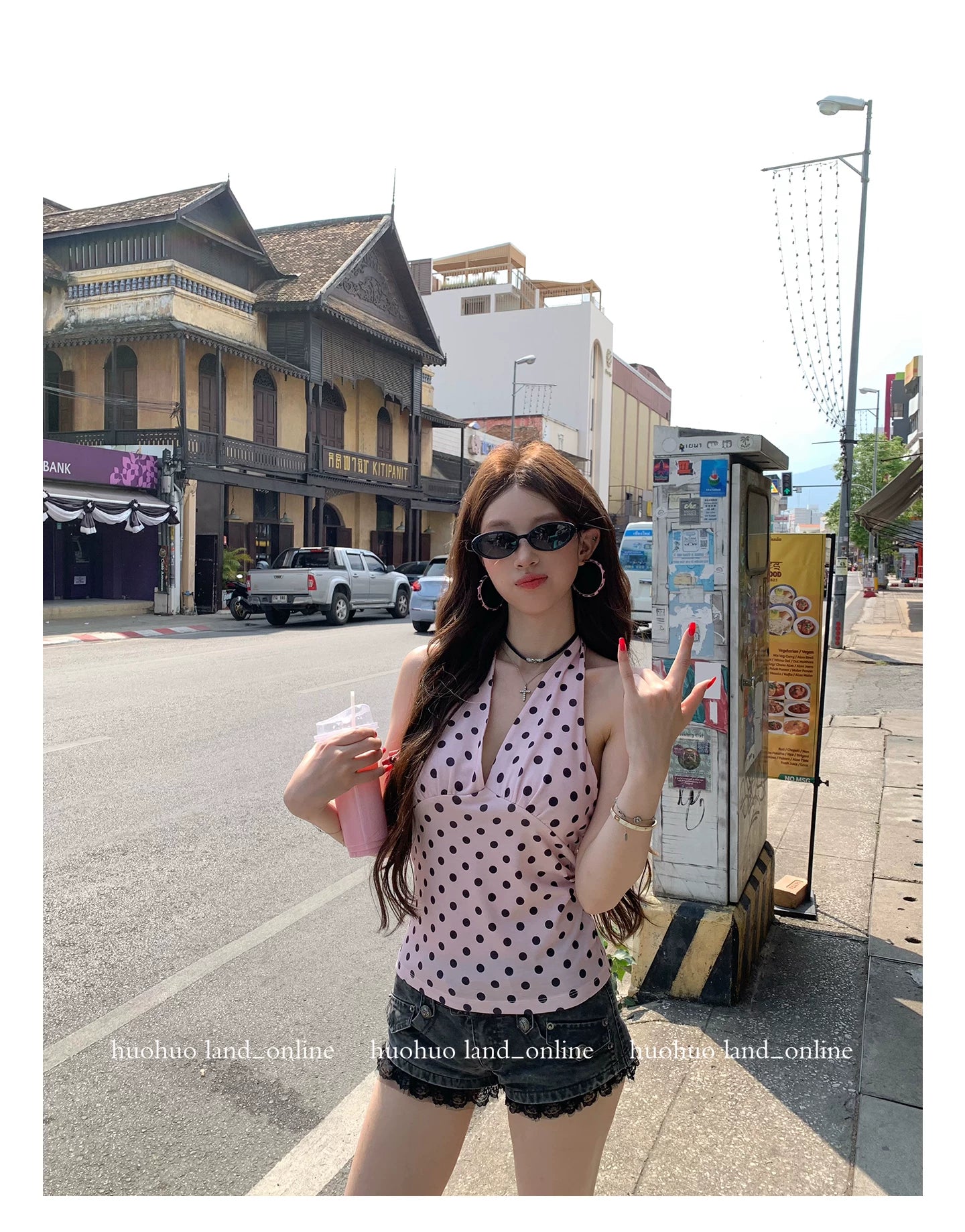 2026S/S  V-neck neck polka dot vest