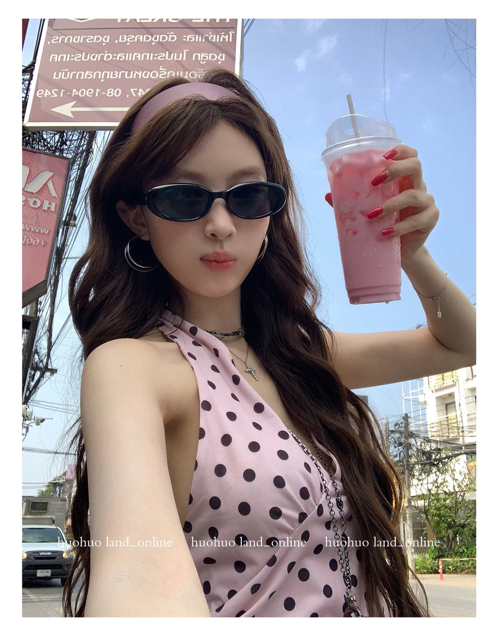 2026S/S  V-neck neck polka dot vest