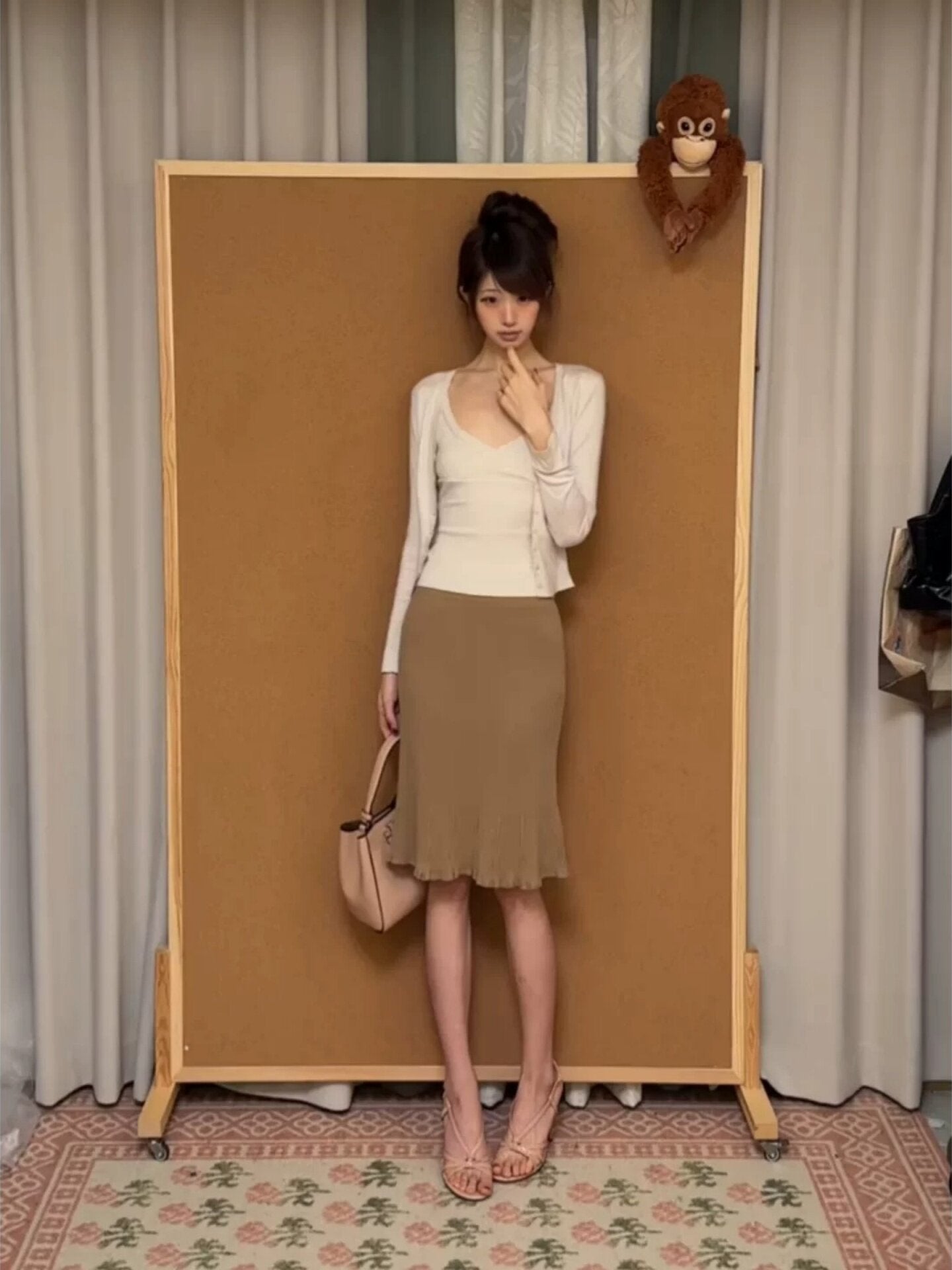 Cardigan, Cami Top & Bodycon Mini Skirt Three-Piece Set