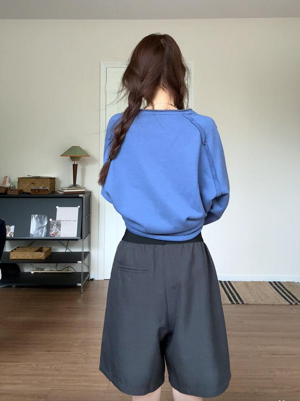 Cotton Crewneck Long Sleeve Sweatshirt