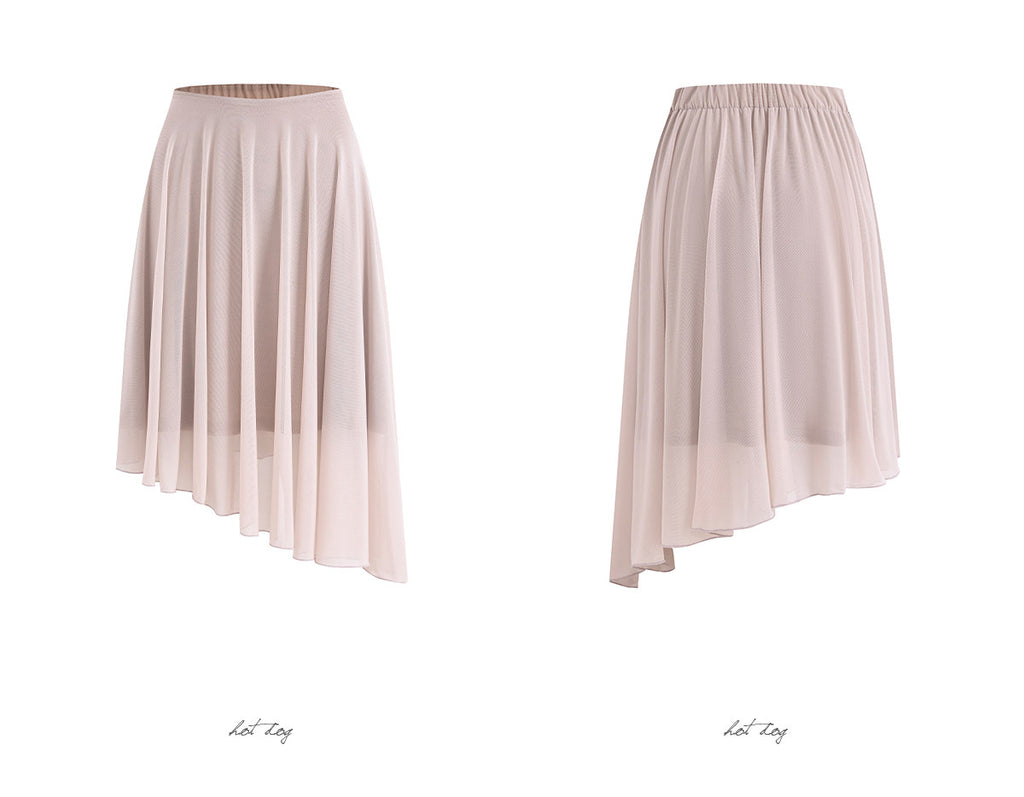 Lace Tie Top / Irregular Hem Skirt Elegant Set