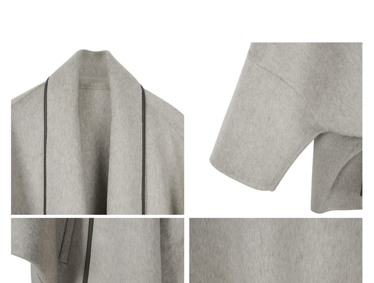 Women's Relaxed-Fit Wool Coat with a Short, Oversized Silhouette