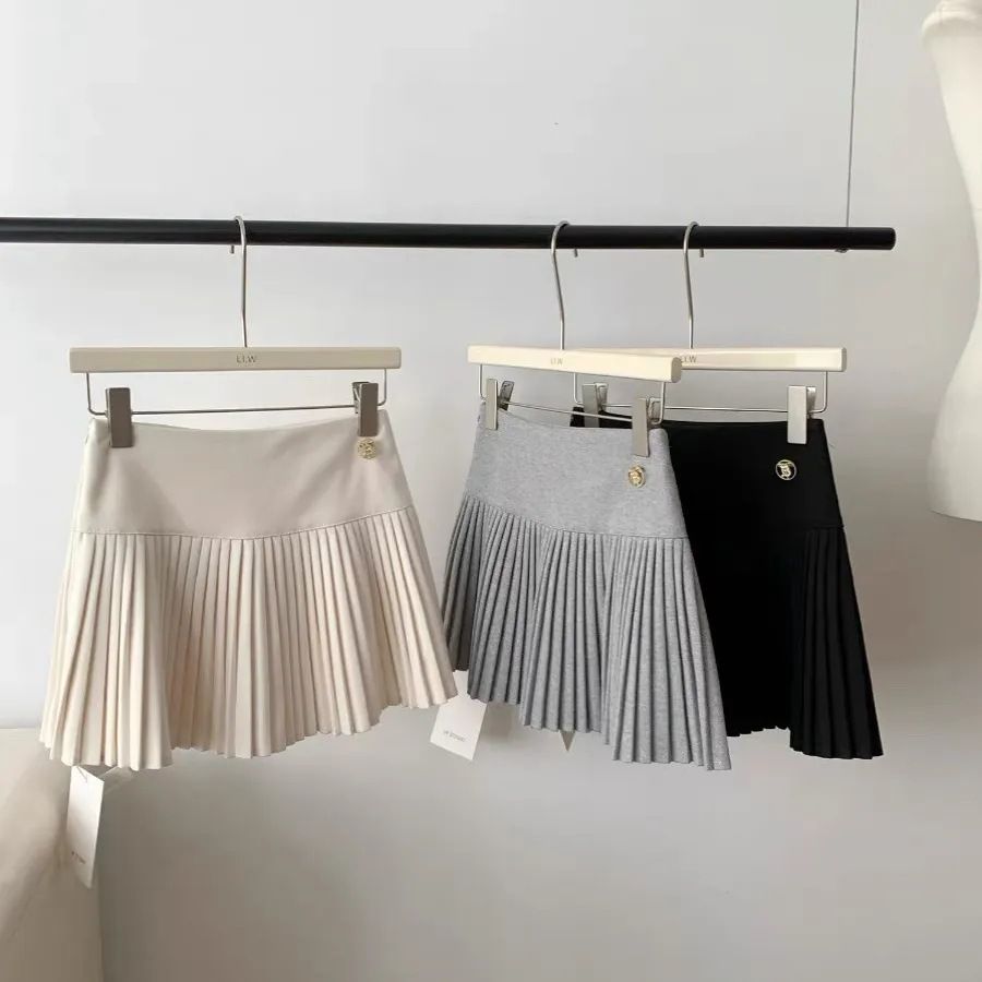 ウールブレンド ファッションプリーツスカート