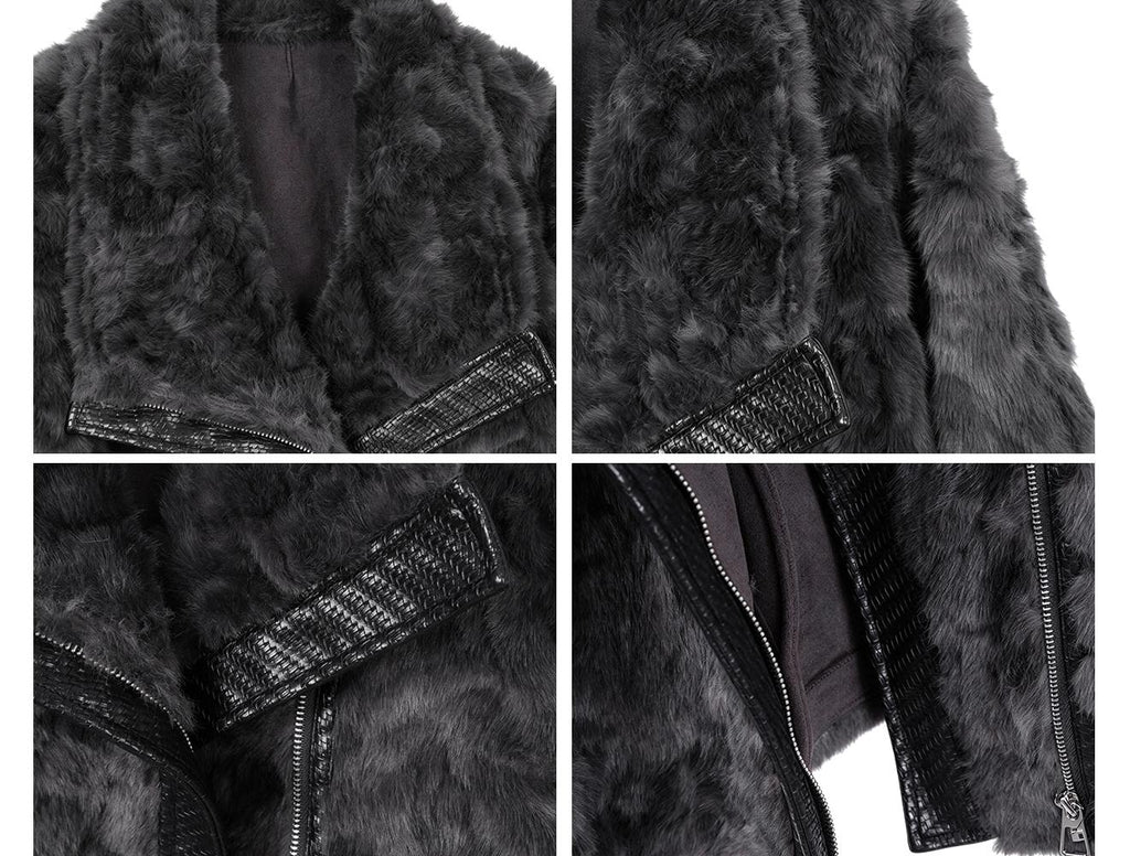 Women's Warm Cropped Faux Mink Fur Jacket