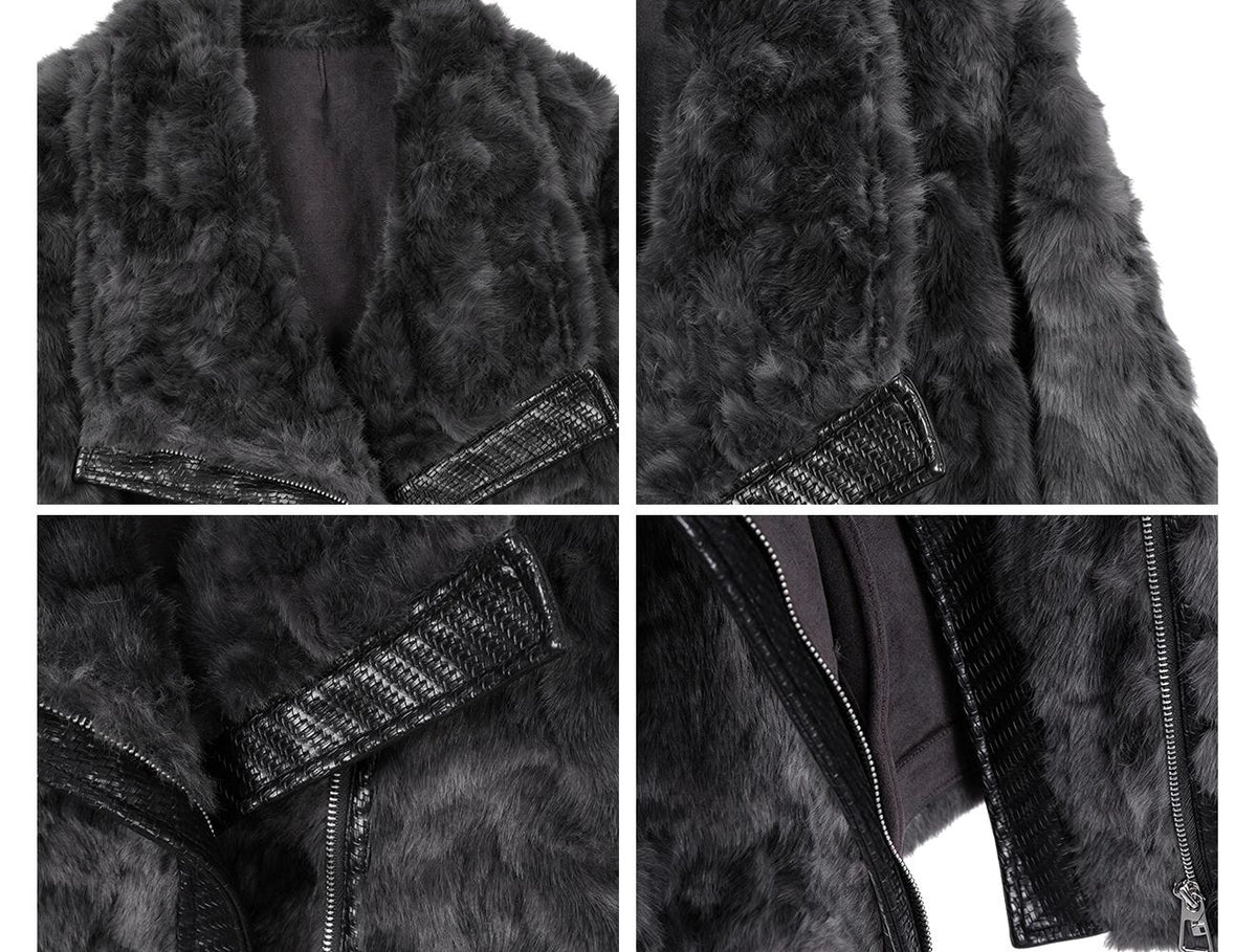 Women's Warm Cropped Faux Mink Fur Jacket