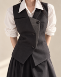 Vintage Asymmetric Layered Vest