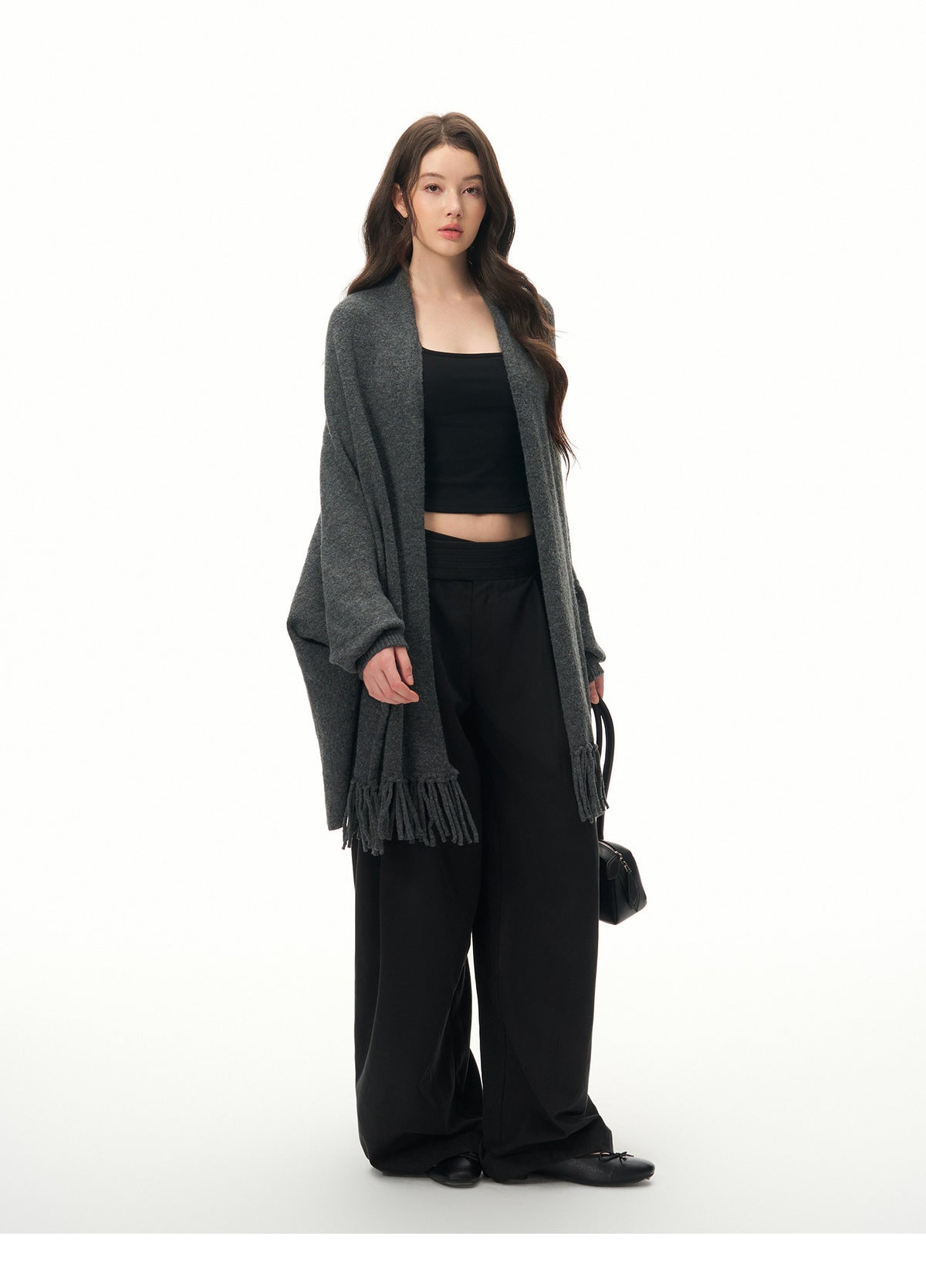 Women's Elegant Wool Knit Cape Cardigan