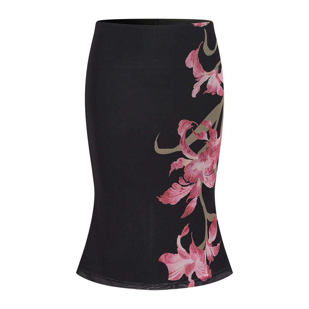 Slim Fit Qipao Top & Skirt 2-Piece Set
