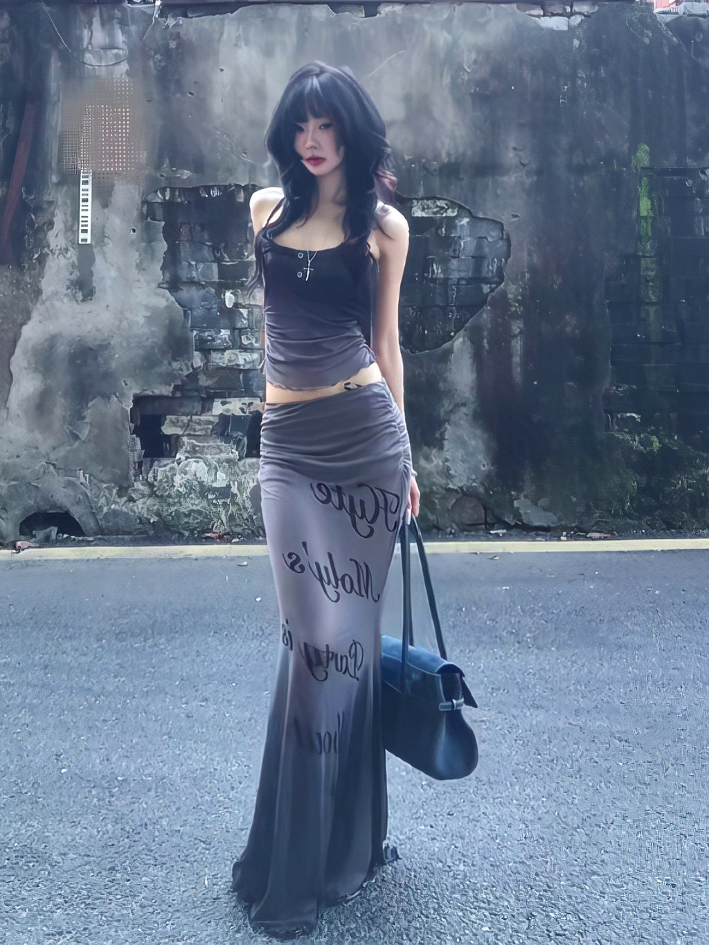Spaghetti Strap Top + Mermaid Maxi Skirt