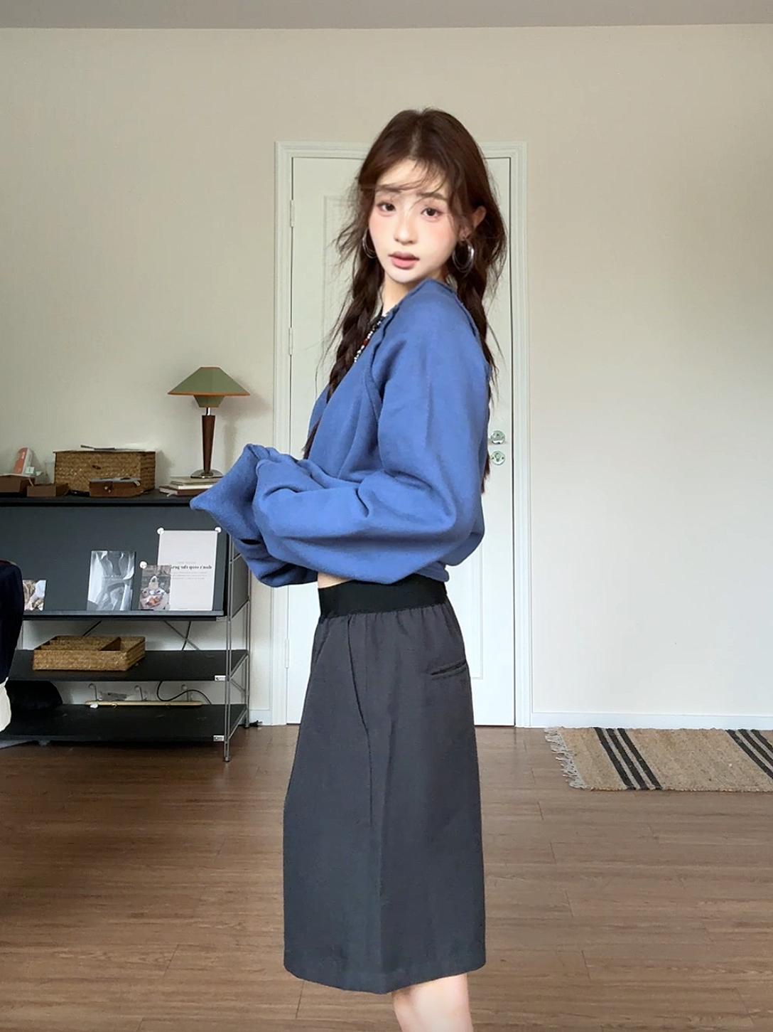 Cotton Crewneck Long Sleeve Sweatshirt