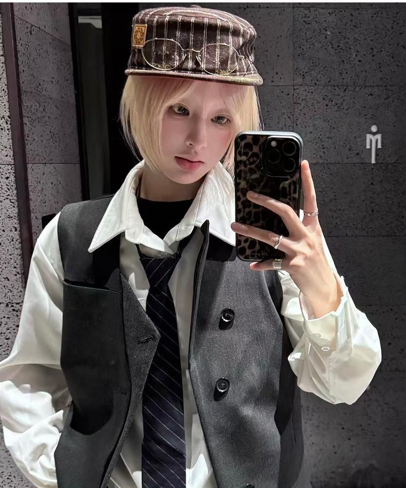 Vintage Asymmetric Layered Vest