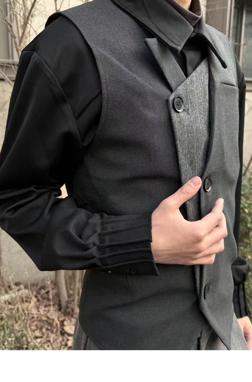 Vintage Asymmetric Layered Vest