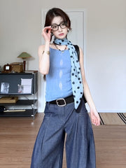 Sleeveless Top With High-waisted Wide-leg Pants Set