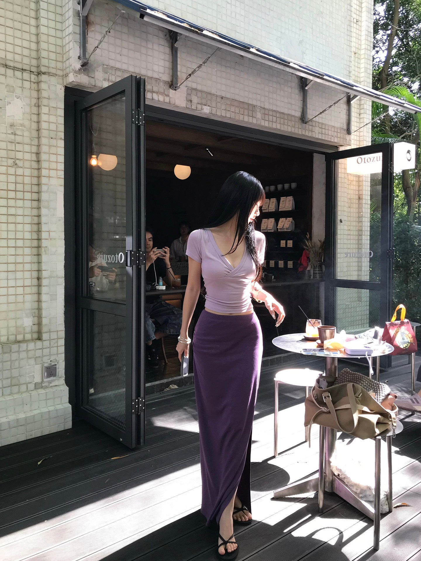 Purple Bodycon Maxi Dress