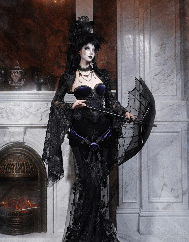 Women's Glamorous Ornate Three-Piece Evening Dress Set