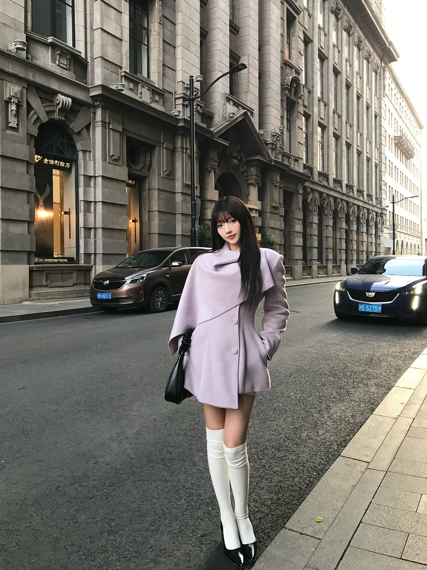 Purple Cape-Style Coat