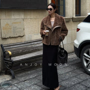 Women's Warm Cropped Faux Mink Fur Jacket