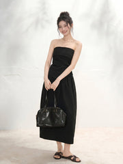 Women's 2-Piece Tube Top and Balloon Midi Skirt Matching Set