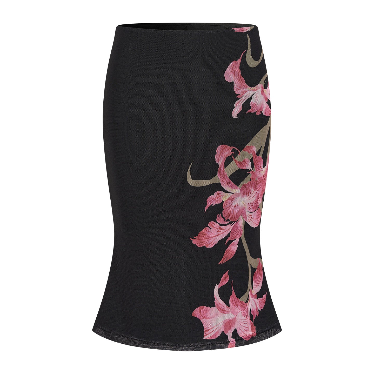 Short-sleeve top + high-waist skirt set