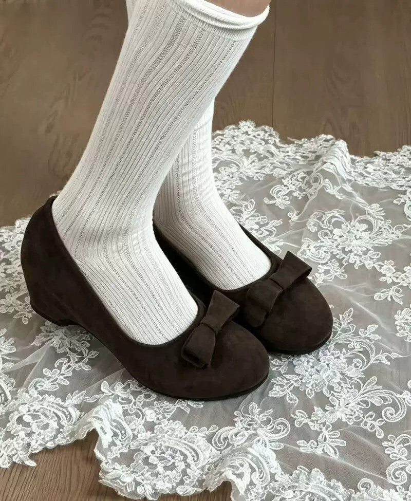 Vintage Bow Pumps with Soft Soles & 4cm Heels
