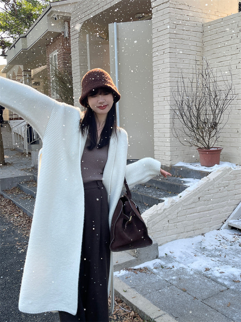 Apricot Knit Cardigan for Women