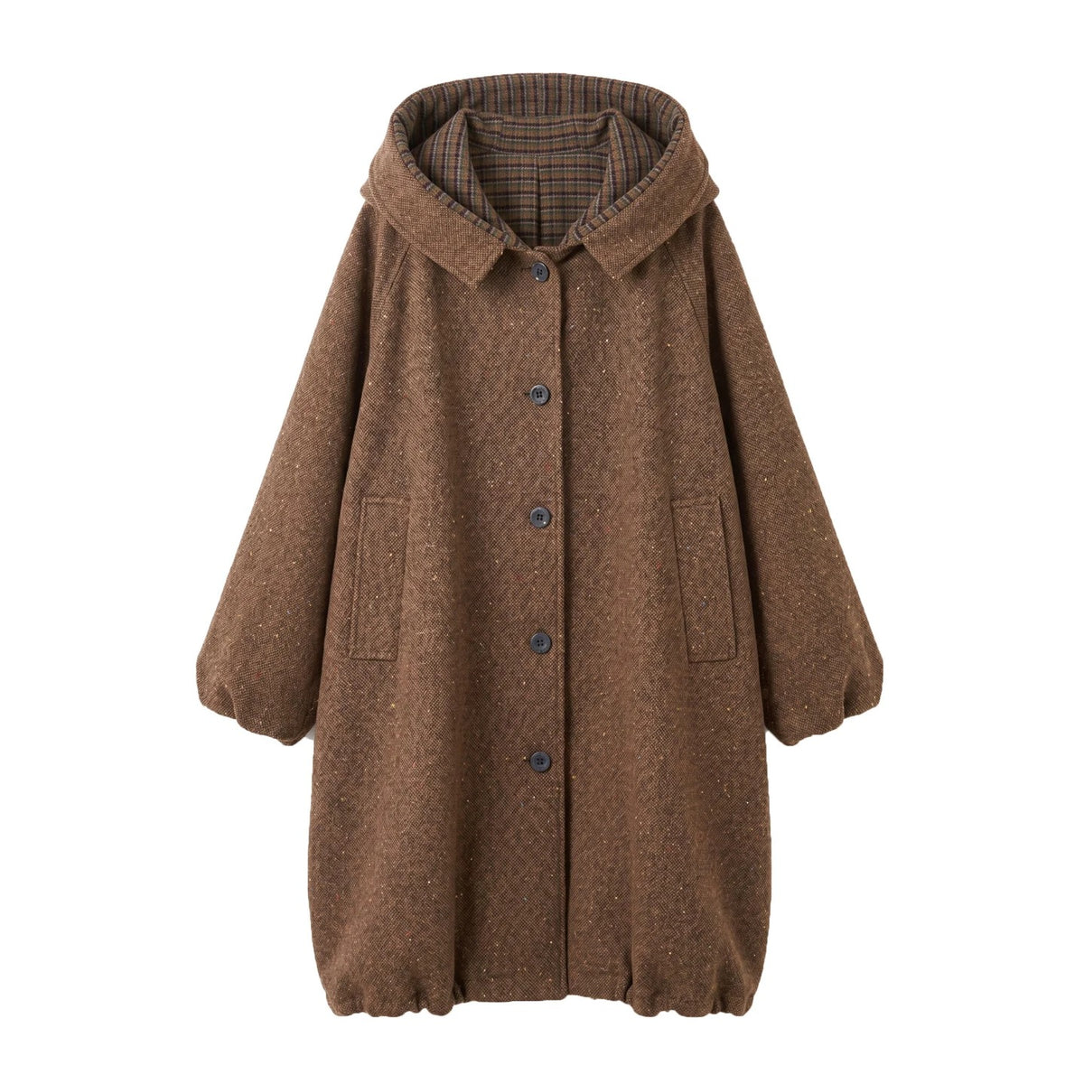 Mid-Length Relaxed-Fit Hooded Coat