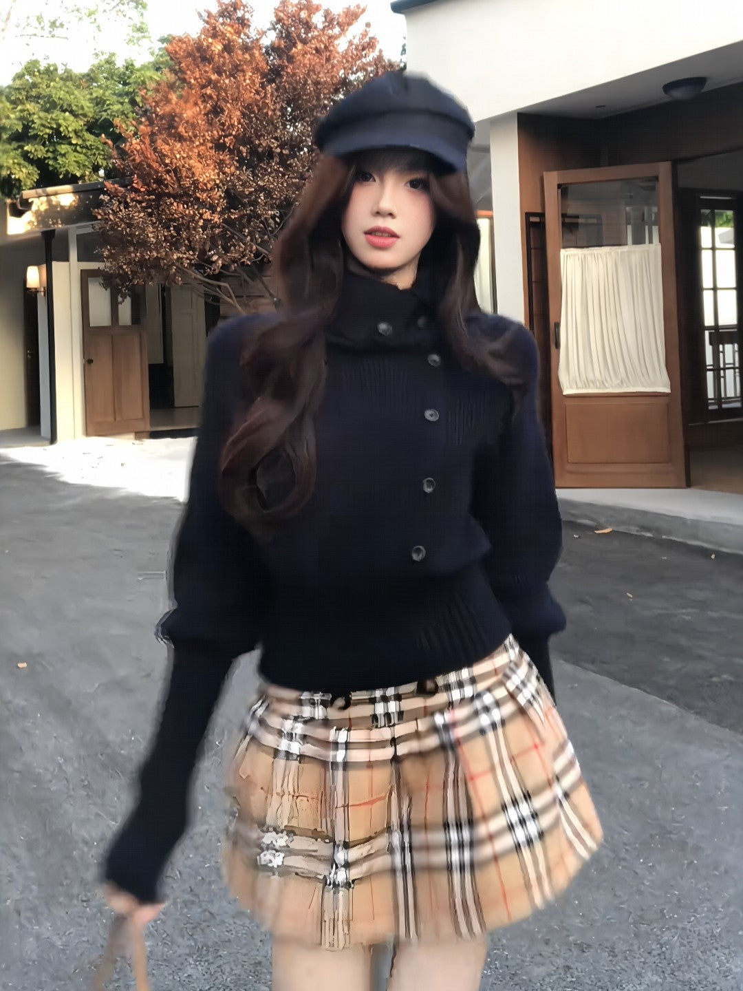 Relaxed-Fit Long-Sleeve Sweater and Skirt Set with a Flattering Defined Waist