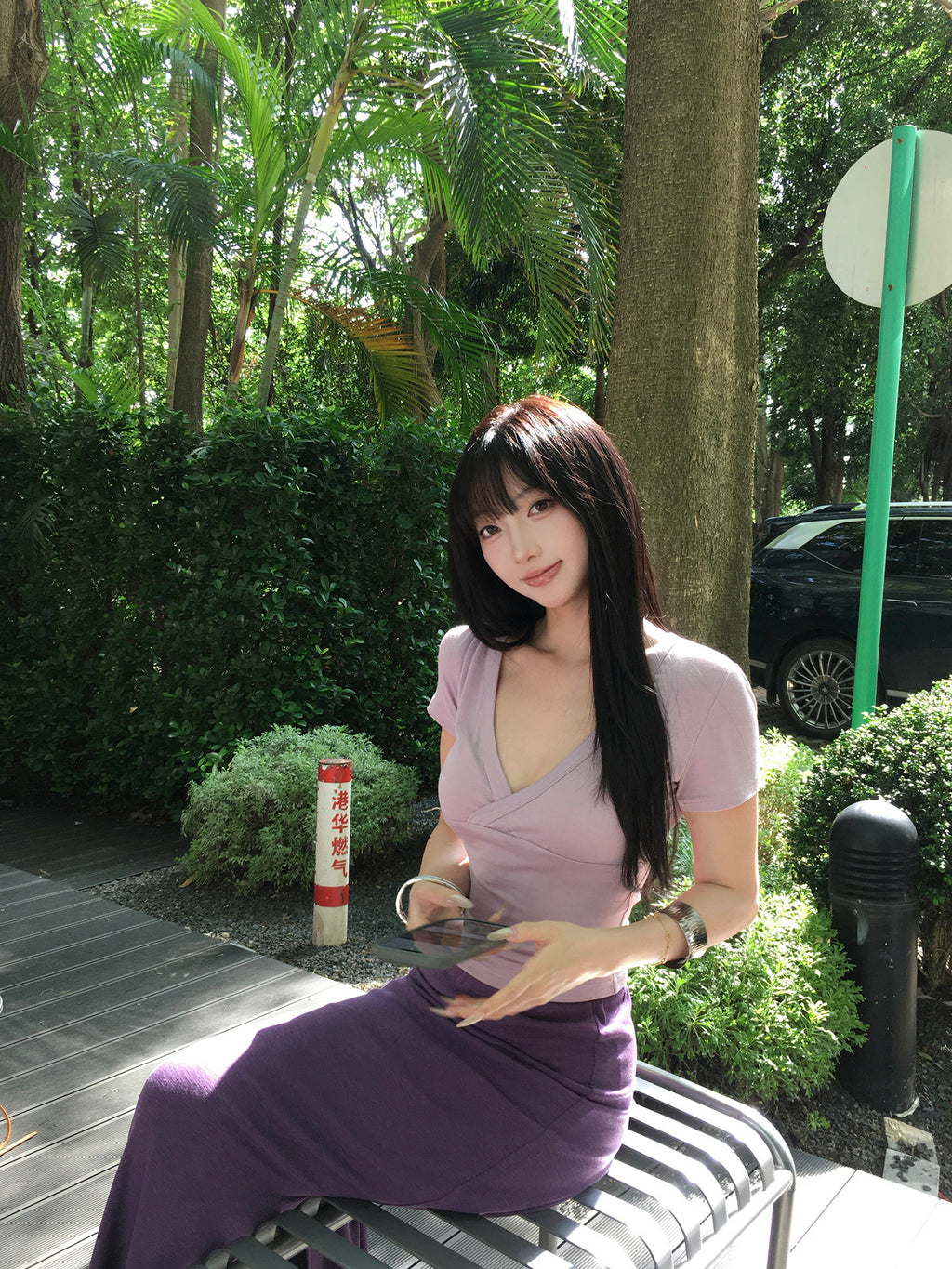 Purple Bodycon Maxi Dress