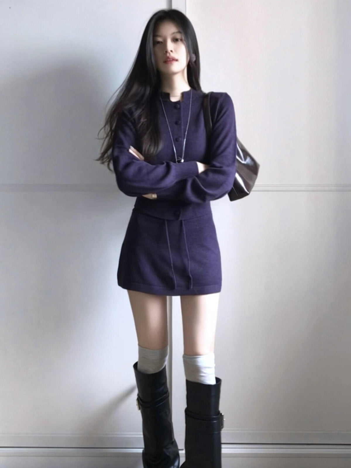 Purple Knit Co-ord Set
