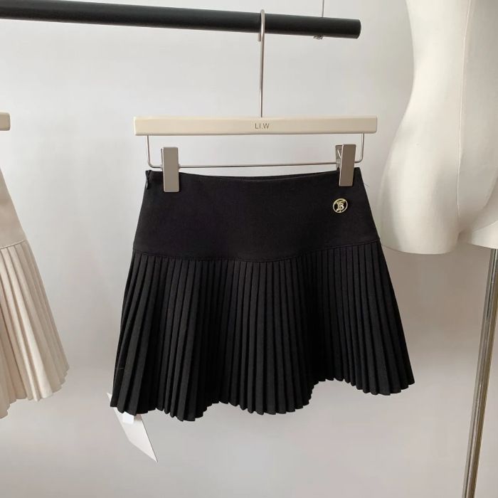 ウールブレンド ファッションプリーツスカート