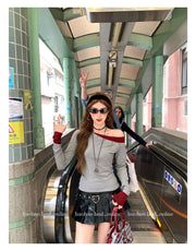 Heart Belt Pleated PU Leather Skirt