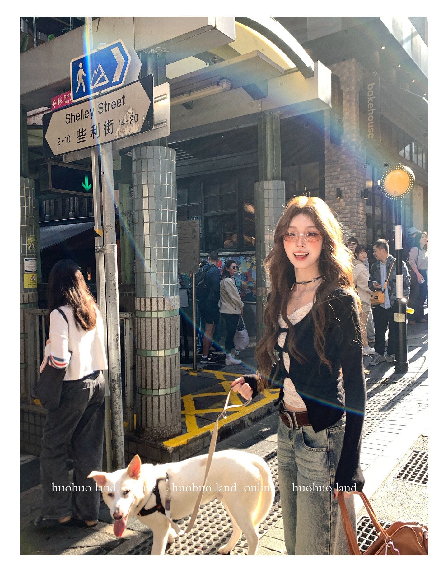 Fake Two-Piece Lace Knit Slim Long Sleeve Inner Top