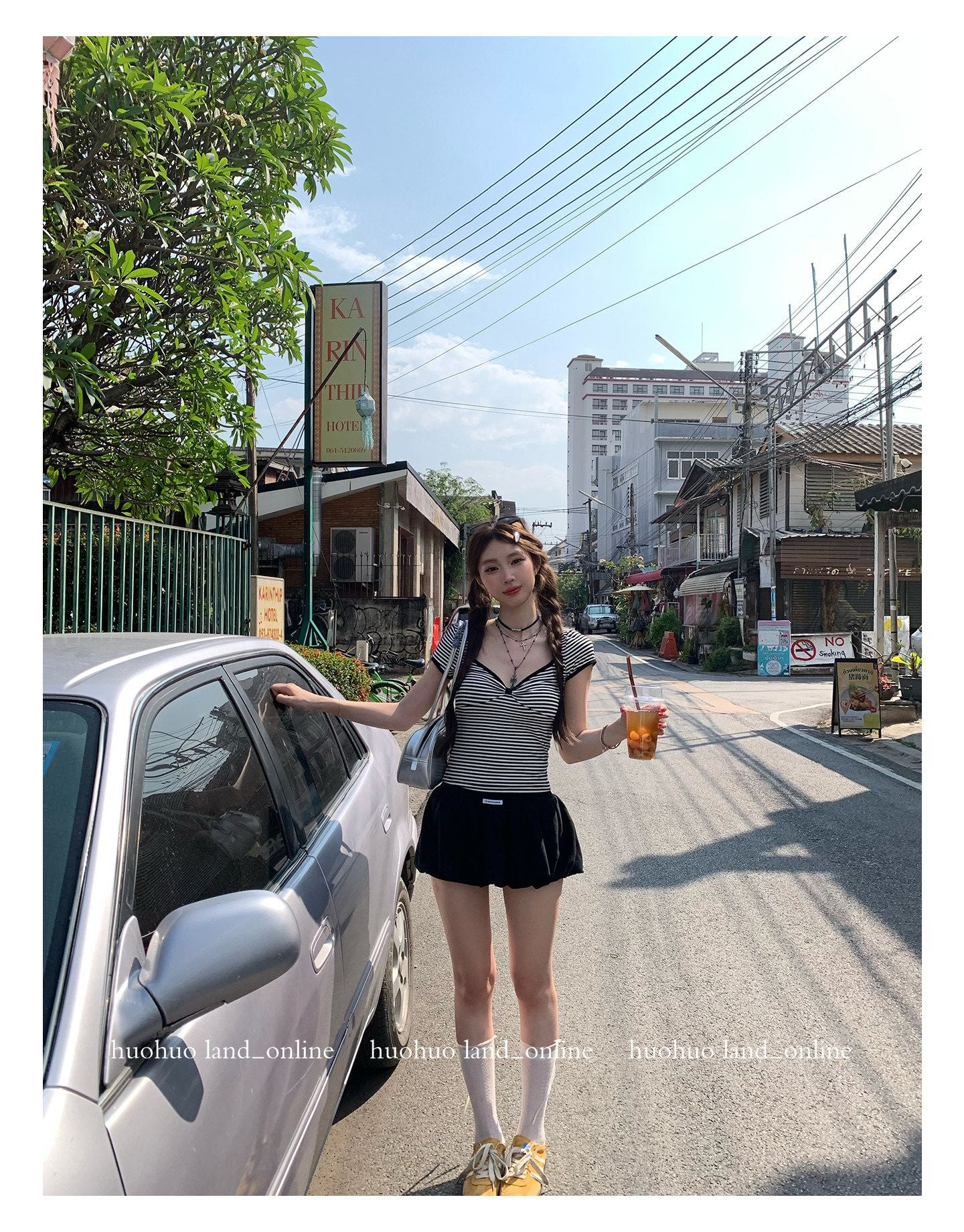 Height-enhancing Slimming Bud Flare Mini Skirt
