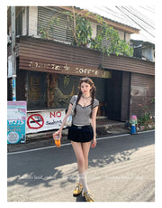 Height-enhancing Slimming Bud Flare Mini Skirt