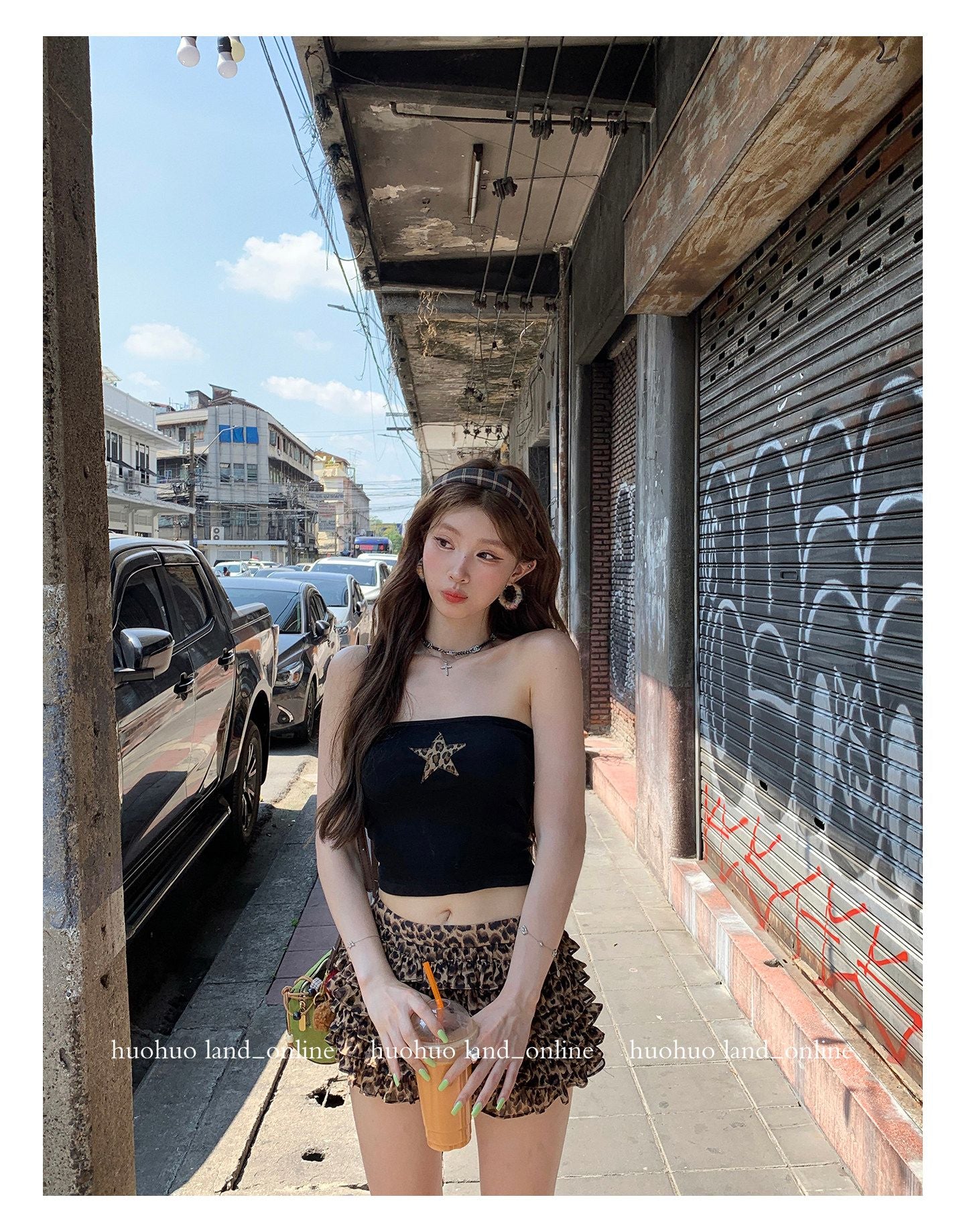 Leopard Print Tiered Skort