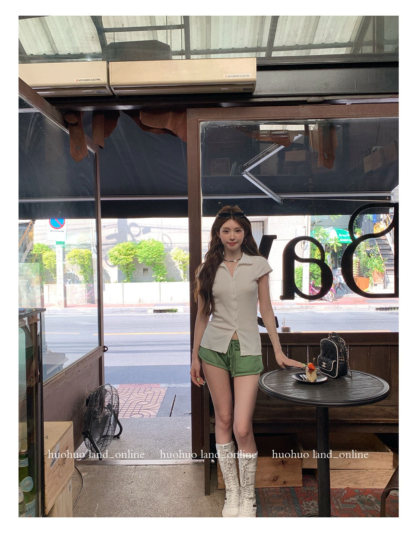 Avocado Green Drawstring Shorts