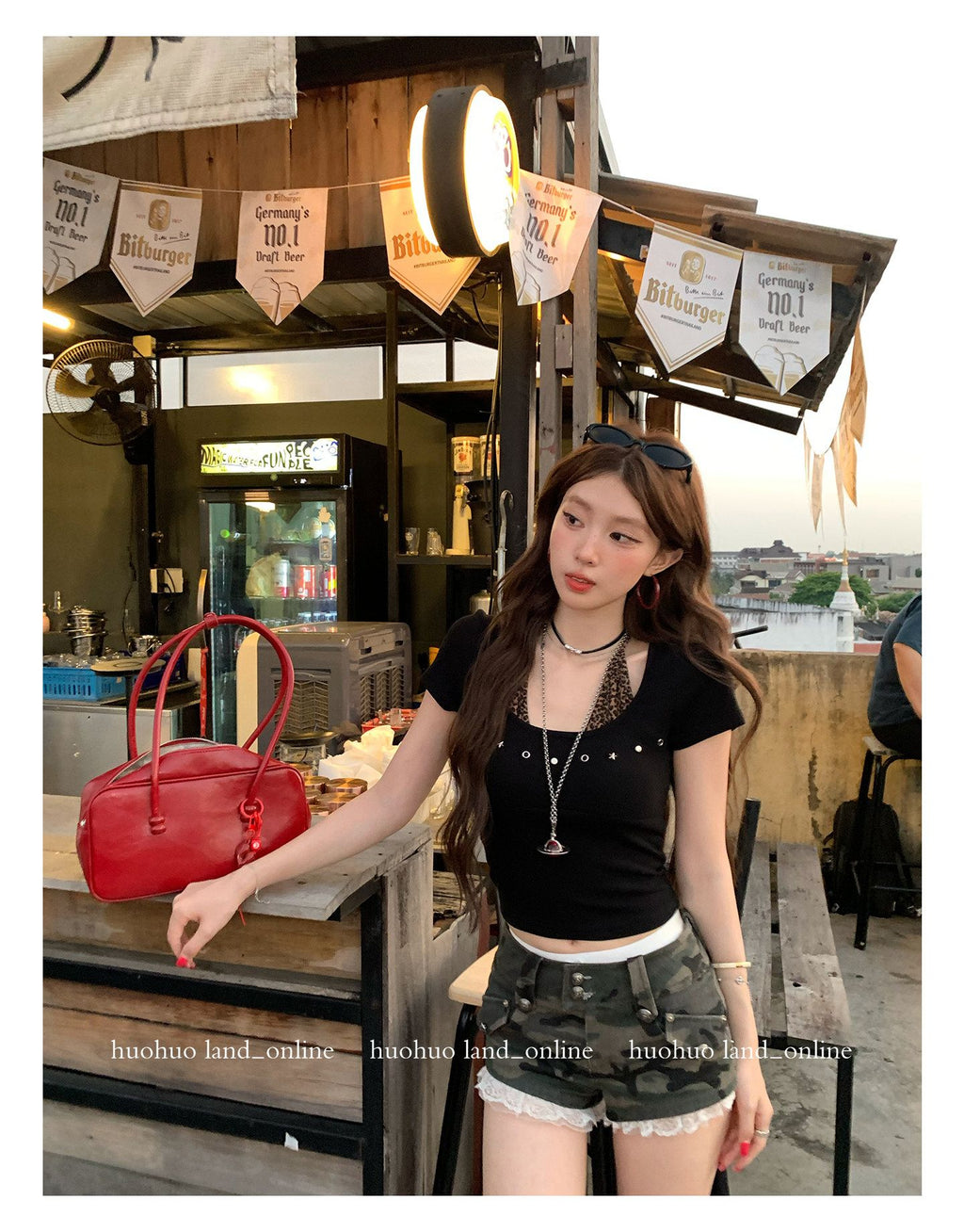 Leopard Print Halter Mock Two-Piece Tee