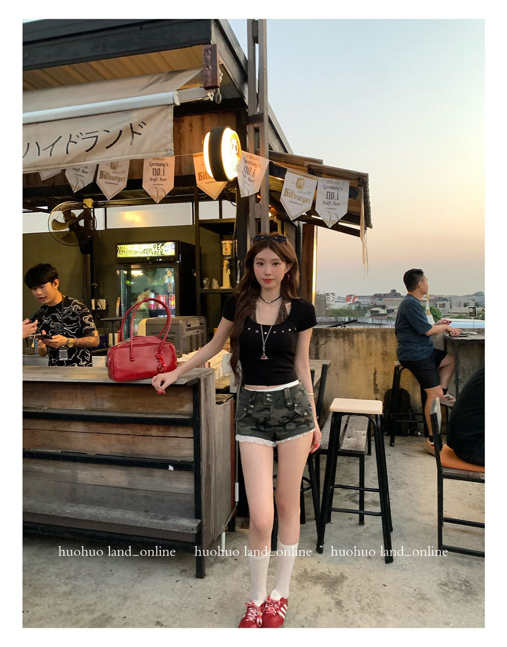 Leopard Print Halter Mock Two-Piece Tee