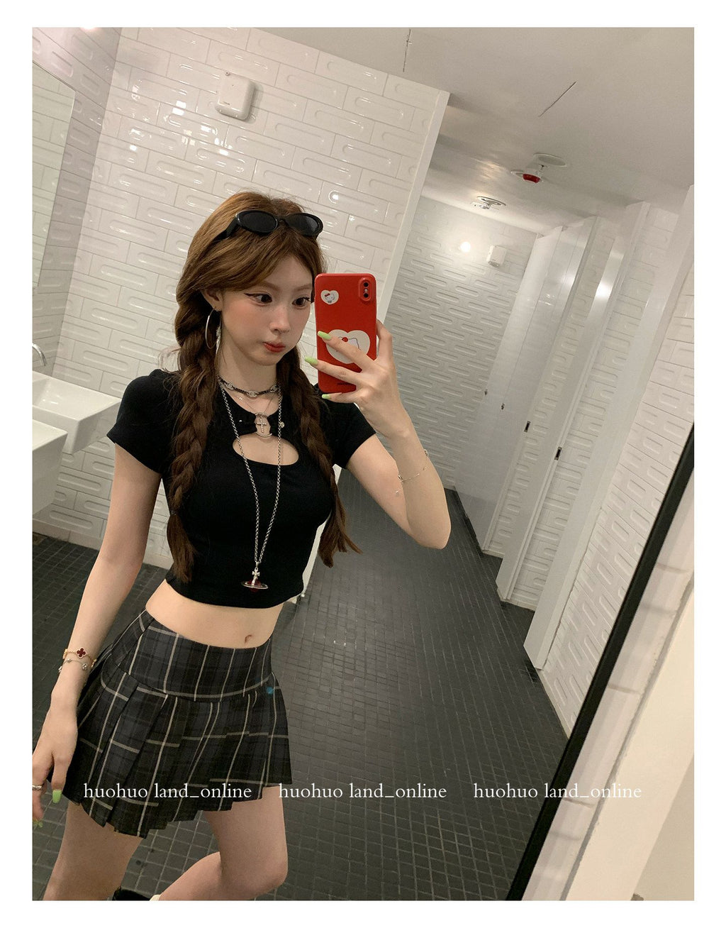 Vintage Plaid Short Pleated Skirt