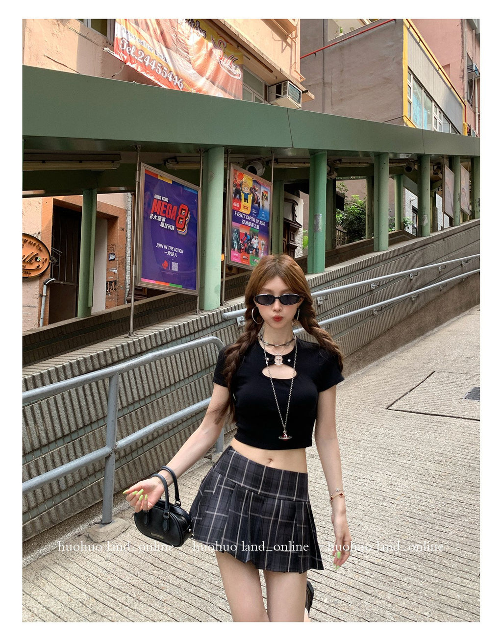 Vintage Plaid Short Pleated Skirt